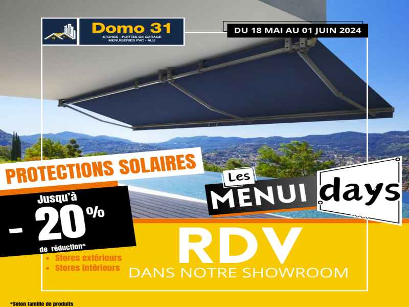 Menui'Days / Offre promotionnelle sur les protections solaires